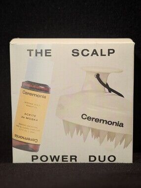 Ceremonia The Scalp Power-Duo Mini Aceite de Moska Oil & Massager Set NIB Spa